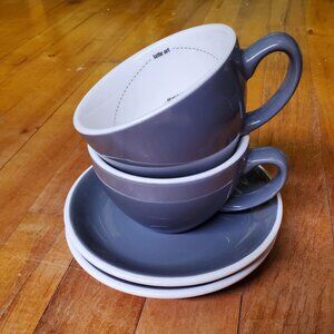 Breville Latte Art Gray Training Cup & Saucer, Set Of 2 (Two)